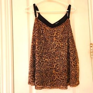 Torrid Animal Print Metallic V Neck Lined Cami Tank Top